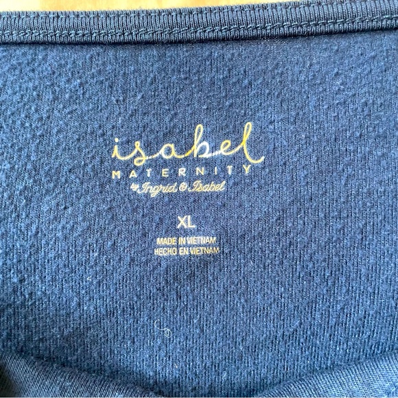 Long-Sleeve Isabel Maternity Boatneck Shirt with Side Ribbing in Blue - Size XL - Picture 5 of 8